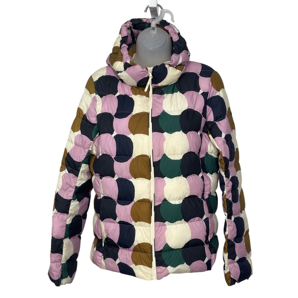 Uniqlo x Marimekko Ultra Light Down Jacket Hooded Puffer Multi Geometric | M - Picture 2 of 9